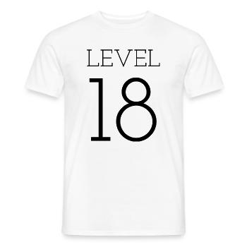 level 18 - Männer T-Shirt - Weiß - Vorne - AI Model Male 178 dark (178cm)