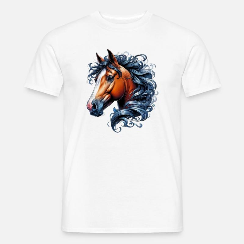 Pferd - Männer T-Shirt - Weiß
