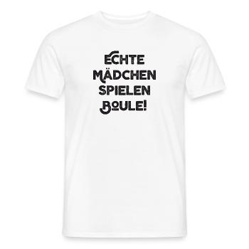 Vraies filles jouant à la pétanque Bouler Jeu de boccia - T-shirt homme - blanc - Devant - AI Model Male 178 dark (178cm)