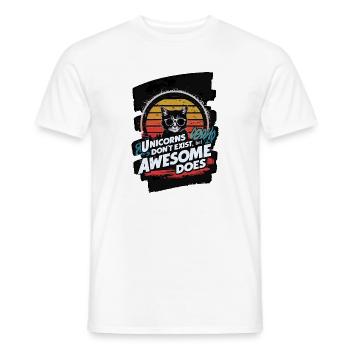 Cool avec des lunettes de soleil et du texte pour les amoureux des animaux - T-shirt homme - blanc - Devant - AI Model Male 178 dark (178cm)