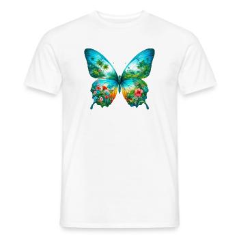 Papillon - T-shirt homme - blanc - Devant - AI Model Male 178 dark (178cm)