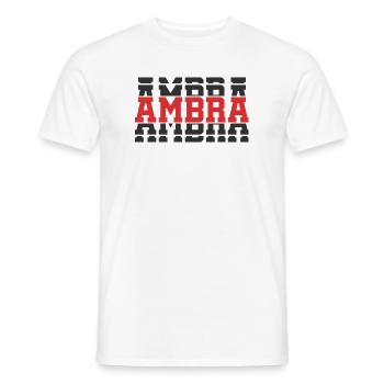 t-shirt ambre t-shirt idée cadeau texte empilé - T-shirt homme - blanc - Devant - AI Model Male 178 dark (178cm)