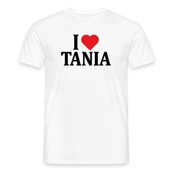 t-shirt I love Tania t-shirt idée cadeau - T-shirt homme - blanc - Devant - AI Model Male 178 dark (178cm)