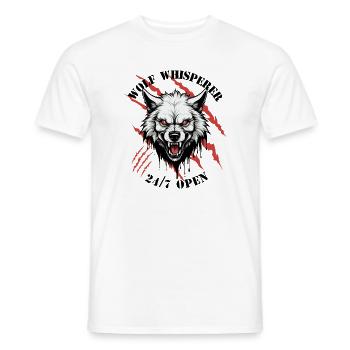 Wolf Whisperer - Men's T-Shirt - white - Front - AI Model Male 178 dark (178cm)