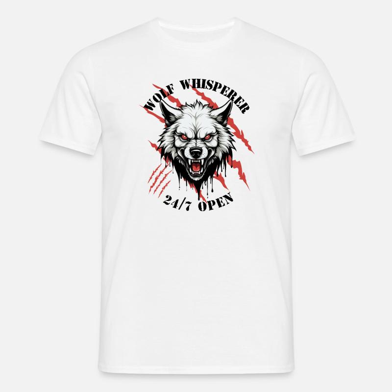 Wolf Flüsterer - Männer T-Shirt - Weiß