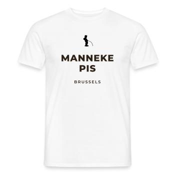 Manneken Piss Brüssel - Männer T-Shirt - Weiß - Vorne - AI Model Male 178 dark (178cm)