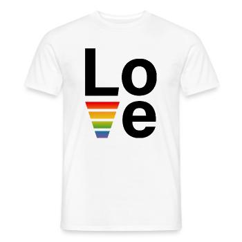 LGBT Regenbogen love Shirt - Männer T-Shirt - Weiß - Vorne - AI Model Male 178 dark (178cm)