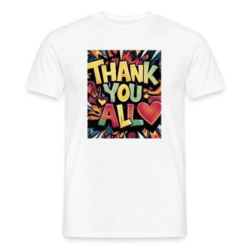 Conception de dessin animé de remerciement coloré - T-shirt homme - blanc - Devant - AI Model Male 178 dark (178cm)