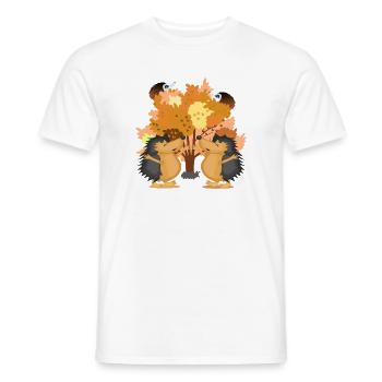 HERBST BAUM IGEL TIERILLUSTRATIONEN - Männer T-Shirt - Weiß - Vorne - AI Model Male 178 dark (178cm)