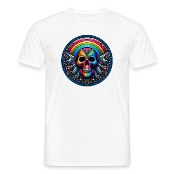 Metallic Rainbow Skull - Männer T-Shirt - Weiß - Vorne - AI Model Male 178 dark (178cm)