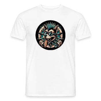 Chien punk - T-shirt homme - blanc - Devant - AI Model Male 178 dark (178cm)