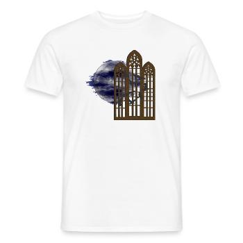 gothic Motiv, Monde, Vogelschwarm, ruinen - Männer T-Shirt - Weiß - Vorne - AI Model Male 178 dark (178cm)