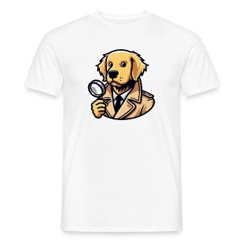Detective Dog: The Mystery-Sniffing Sleuth - Men's T-Shirt - white - Front - AI Model Male 178 dark (178cm)