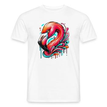 Flamant - T-shirt homme - blanc - Devant - AI Model Male 178 dark (178cm)