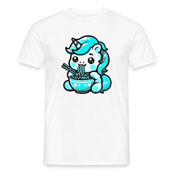 Japanese Kawaii Unicorn Ramen Asian Cuisine - Men's T-Shirt - white - Front - AI Model Male 178 dark (178cm)