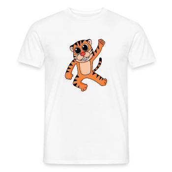 Tigre - T-shirt homme - blanc - Devant - AI Model Male 178 dark (178cm)