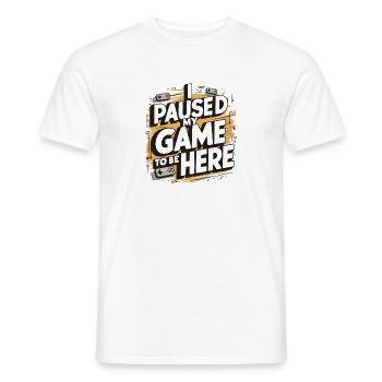 Cadeau Pause Jeu - Gamer - T-shirt homme - blanc - Devant - AI Model Male 178 dark (178cm)