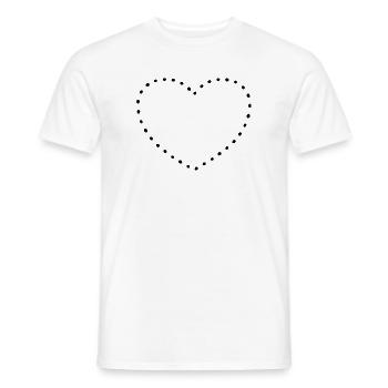 Herz black dots - Männer T-Shirt - Weiß - Vorne - AI Model Male 178 dark (178cm)