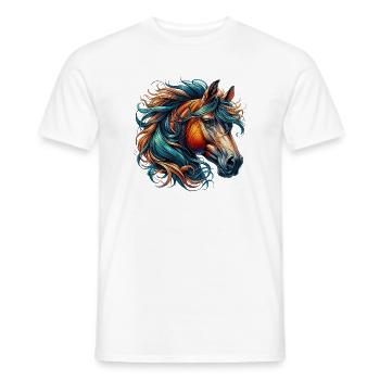 Cheval - T-shirt homme - blanc - Devant - AI Model Male 178 dark (178cm)