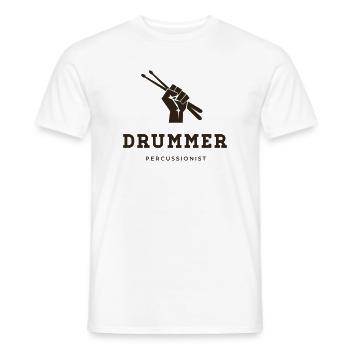 Schlagzeuger, Perkussionist - Männer T-Shirt - Weiß - Vorne - AI Model Male 178 dark (178cm)