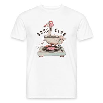Dancing Goose DJ Logo - Men's T-Shirt - white - Front - AI Model Male 178 dark (178cm)