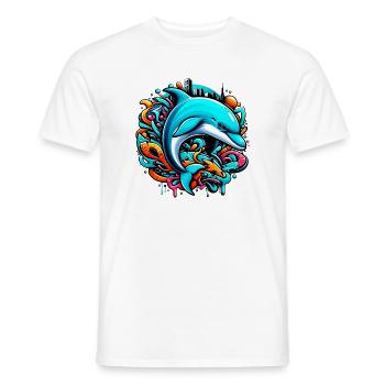 Dauphin - T-shirt homme - blanc - Devant - AI Model Male 178 dark (178cm)