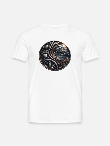 Metallic Sunshine City - Männer T-Shirt - Weiß