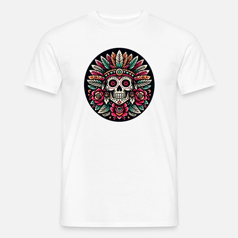 Maya Skull 2 - Männer T-Shirt - Weiß