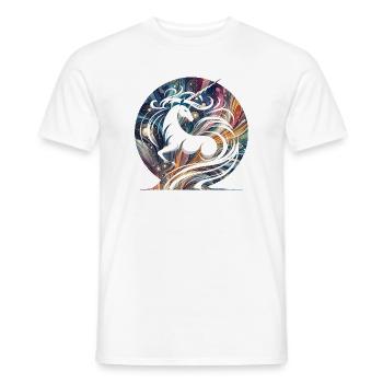 Fantasy Licorne Galaxy Swirl Design - T-shirt homme - blanc - Devant - AI Model Male 178 dark (178cm)
