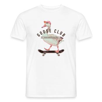 Goose Skateboarding Fun Design - Men's T-Shirt - white - Front - AI Model Male 178 dark (178cm)