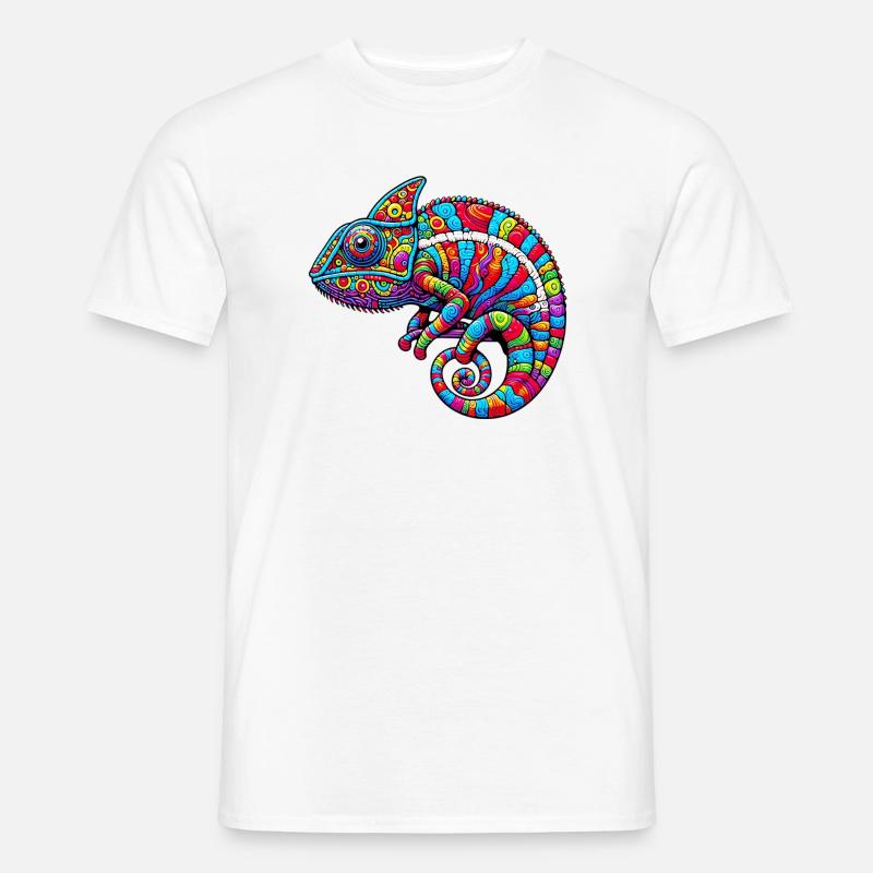 Chamäleon - Männer T-Shirt - Weiß