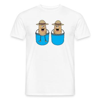 Sacs Pommes de terre Légumes Producteurs de pommes de terre - T-shirt homme - blanc - Devant - AI Model Male 178 dark (178cm)