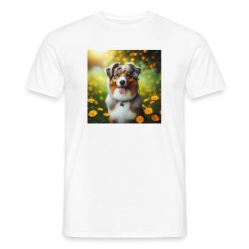 Australian Shepherd - Men's T-Shirt - white - Front - AI Model Male 178 dark (178cm)