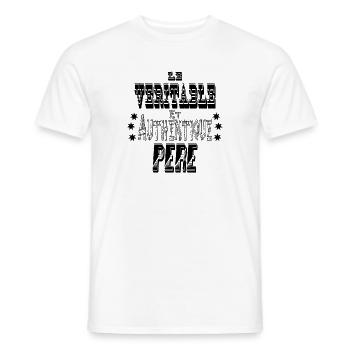 Le Véritable et Authentique Père - T-shirt homme - blanc - Devant - AI Model Male 178 dark (178cm)