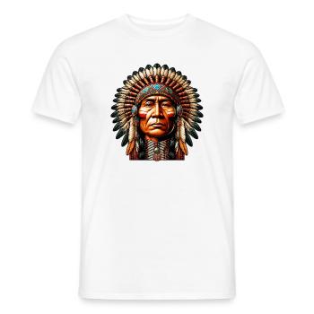 Amérindien Peau rouge d’Amérique - T-shirt homme - blanc - Devant - AI Model Male 178 dark (178cm)