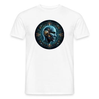 Künstliche Intelligenz Cyber Kopf Tech - Männer T-Shirt - Weiß - Vorne - AI Model Male 178 dark (178cm)