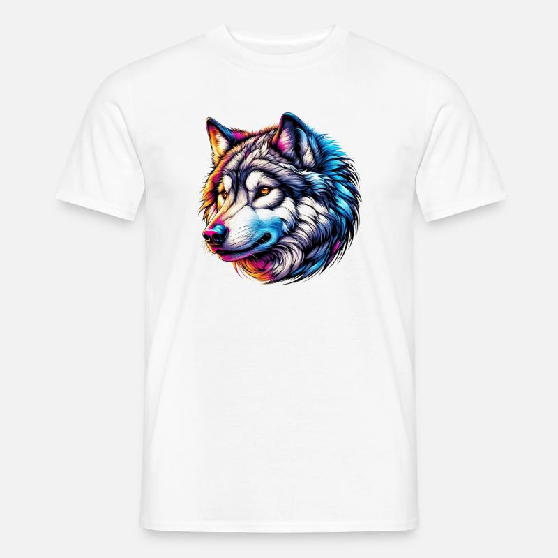 Wolf - Männer T-Shirt - Weiß