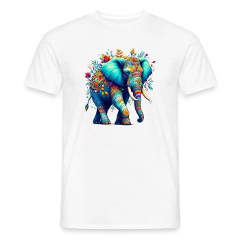 Éléphant - T-shirt homme - blanc - Devant - AI Model Male 178 dark (178cm)