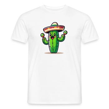 Fiesta-Kaktus: Der Saguaro-Shaker - Männer T-Shirt - Weiß - Vorne - AI Model Male 178 dark (178cm)
