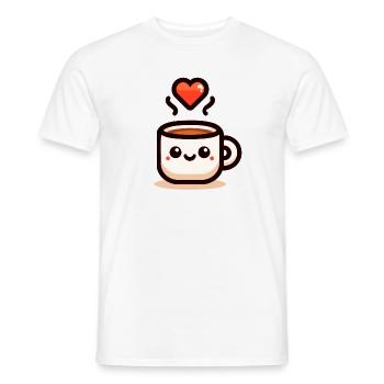 Cheery Cuppa: Ein Schluck Liebe - Männer T-Shirt - Weiß - Vorne - AI Model Male 178 dark (178cm)