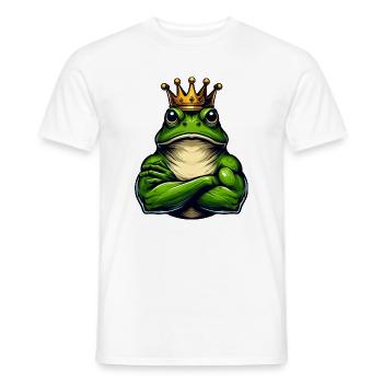 Grenouille royale musclée avec couronne - T-shirt homme - blanc - Devant - AI Model Male 178 dark (178cm)