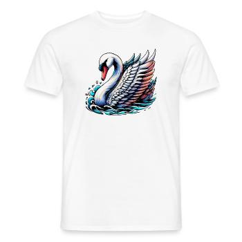 Cygne - T-shirt homme - blanc - Devant - AI Model Male 178 dark (178cm)