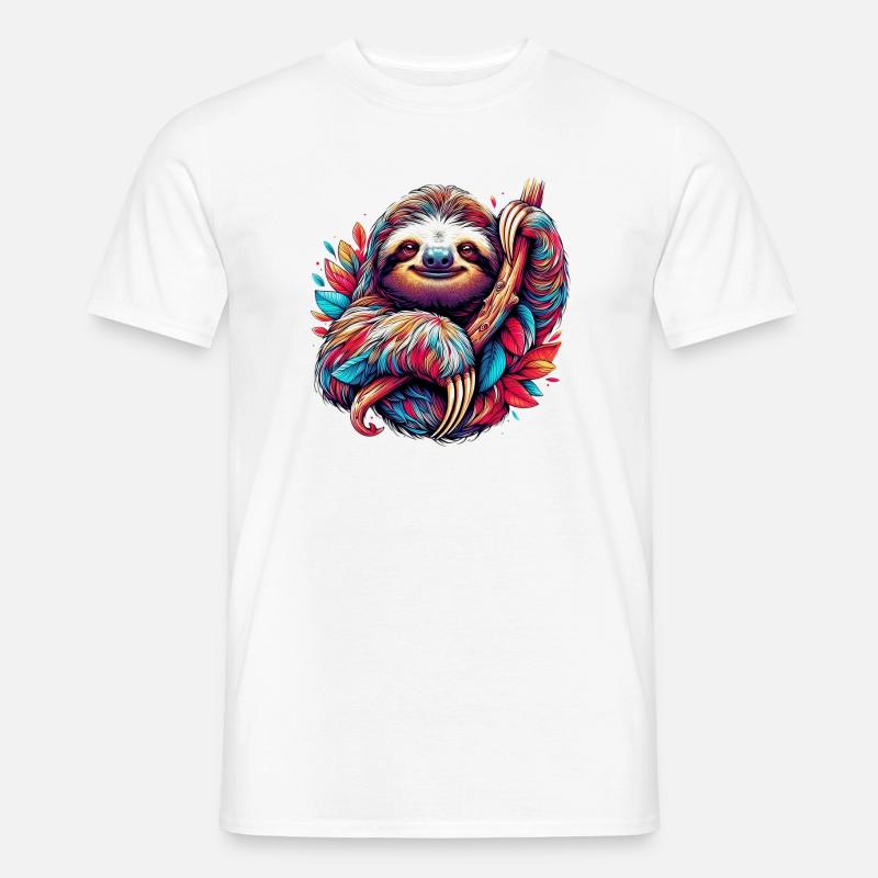 Faultier - Männer T-Shirt - Weiß
