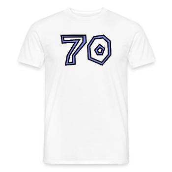70. 70 YEARS. 70TH ANNIVERSARY. 70TH ANNIVERSARY. - Men's T-Shirt - white - Front - AI Model Male 178 dark (178cm)