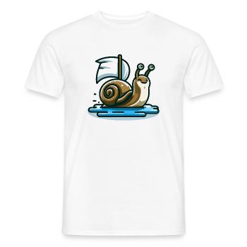 Sailing Snail: The Nautical Navigator - Men's T-Shirt - white - Front - AI Model Male 178 dark (178cm)