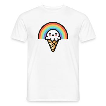 Rainbow Scoop: Der süßeste Bogen - Männer T-Shirt - Weiß - Vorne - AI Model Male 178 dark (178cm)