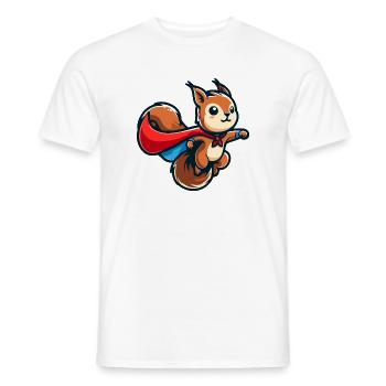 Squirrel: The Nutty Defender - Men's T-Shirt - white - Front - AI Model Male 178 dark (178cm)