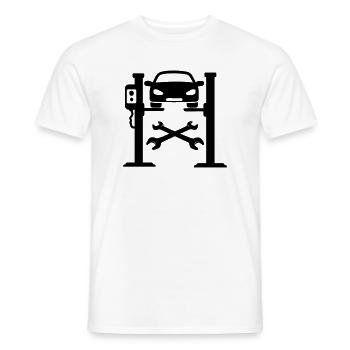 Logo du garage automobile - T-shirt homme - blanc - Devant - AI Model Male 178 dark (178cm)