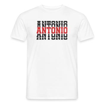 Antonio T-Shirt Geschenkidee gestapelter Text - Männer T-Shirt - Weiß - Vorne - AI Model Male 178 dark (178cm)