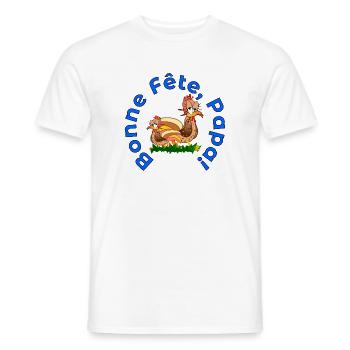 BONNE Fête des Pères PAPA POULETS - T-shirt homme - blanc - Devant - AI Model Male 178 dark (178cm)